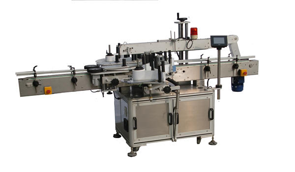 Muovipullojen kaksipuolinen etikettilaite shampoon